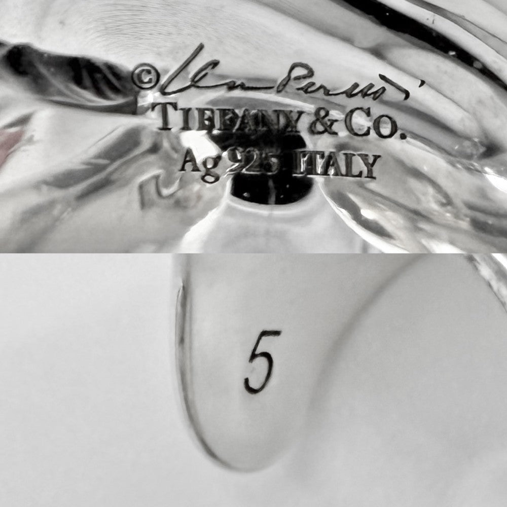 TIFFANY&Co. ティファニー 指輪 エルサペレッティ ボーンカフ ジュエリー アクセサリー リング サイズ5 シルバー925 約9.5号 74238300 レディース 約8.3g【中古品】