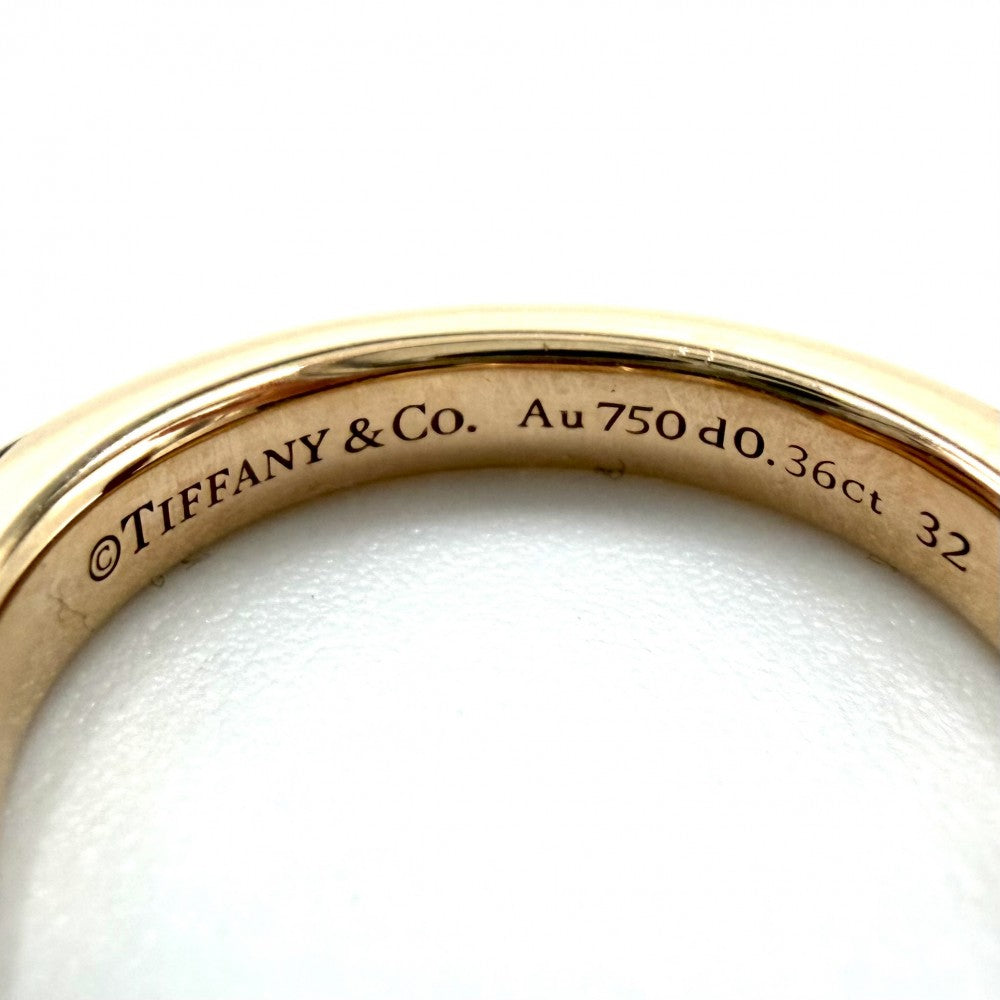 TIFFANY&Co. ティファニー 指輪 ロック リング ジュエリー メンズ レディース Au750 18金PG アクセサリー 32サイズ K18ピンクゴールド ダイヤモンド0.36ct 約8号 ユニセックス 約3.8g【中古品】