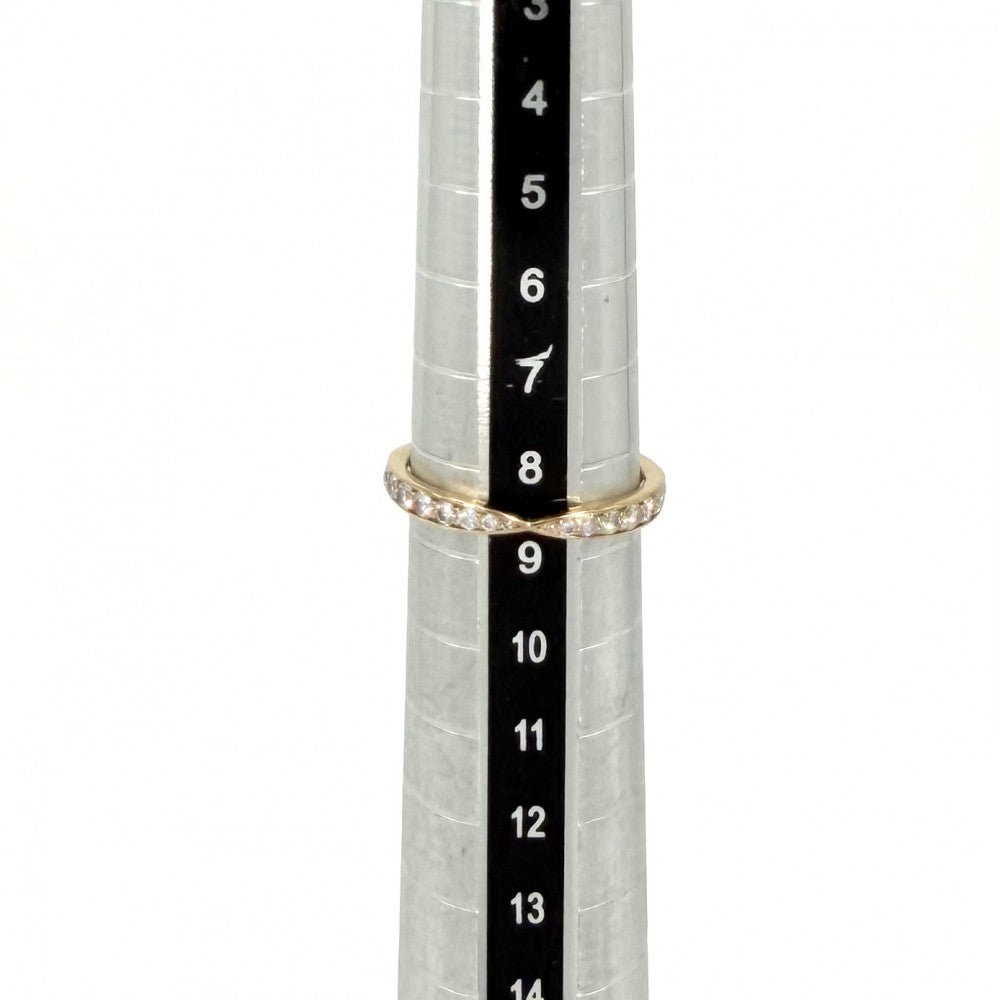 TIFFANY&Co. ティファニー 指輪 ハーモニー バンドリング ジュエリー アクセサリー ハーフエタニティ 18金YG Au750 K18イエローゴールド ダイヤモンド 約8.5号 レディース 約1.8g【中古品】