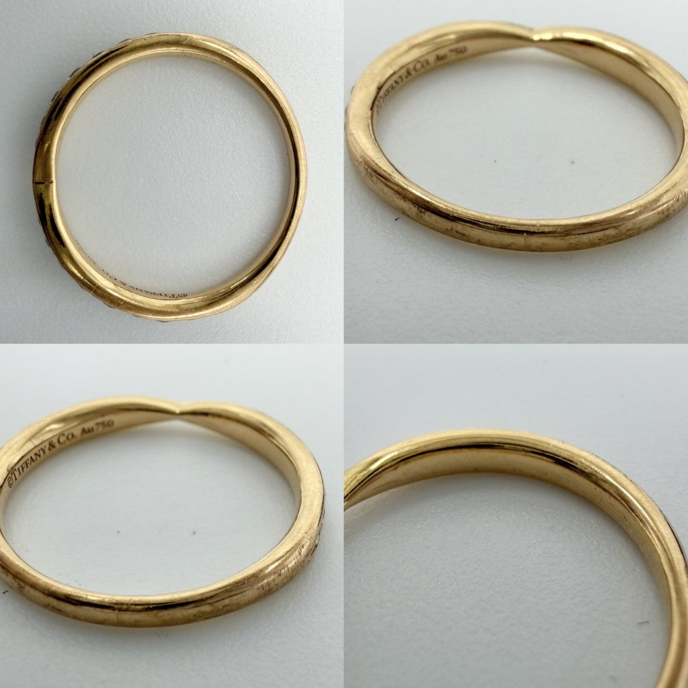 TIFFANY&Co. ティファニー 指輪 ハーモニー バンドリング ジュエリー アクセサリー ハーフエタニティ 18金YG Au750 K18イエローゴールド ダイヤモンド 約8.5号 レディース 約1.8g【中古品】