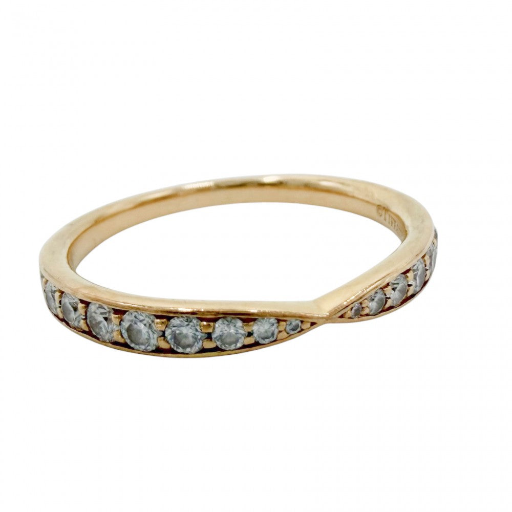 TIFFANY&Co. ティファニー 指輪 ハーモニー バンドリング ジュエリー アクセサリー ハーフエタニティ 18金YG Au750 K18イエローゴールド ダイヤモンド 約8.5号 レディース 約1.8g【中古品】