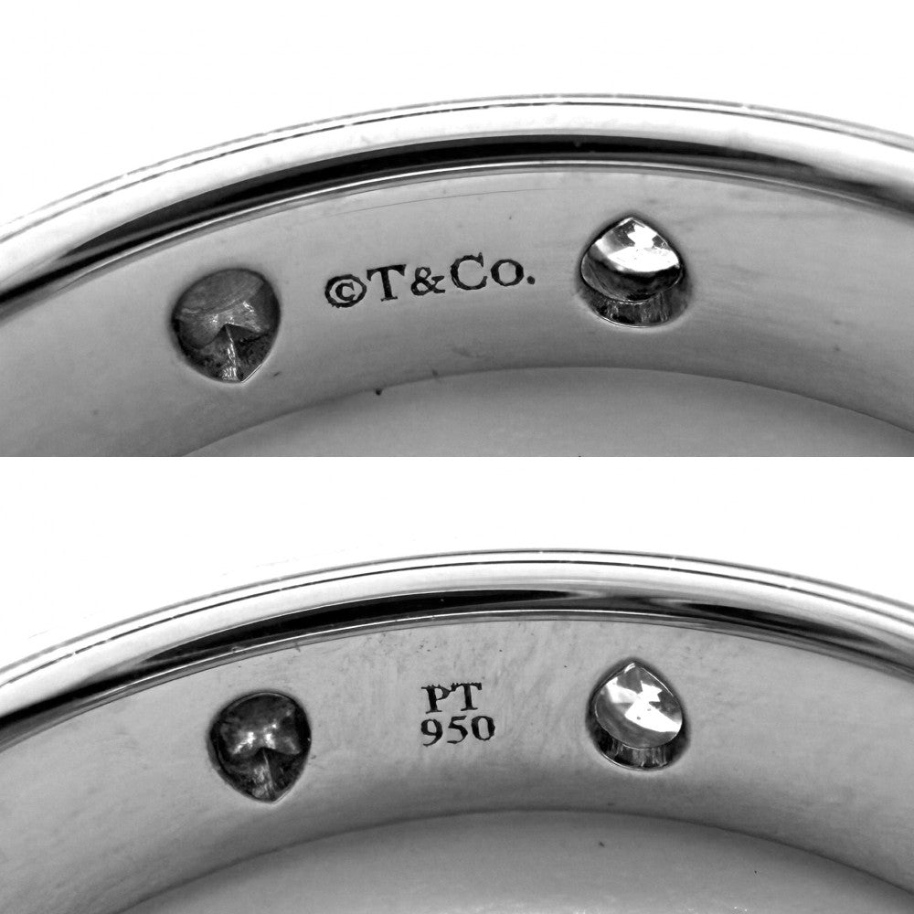 TIFFANY&Co. ティファニー 指輪 ドッツリング ジュエリー アクセサリー Pt950プラチナ ダイヤモンド 約7.5号 レディース 約7.4g【中古品】