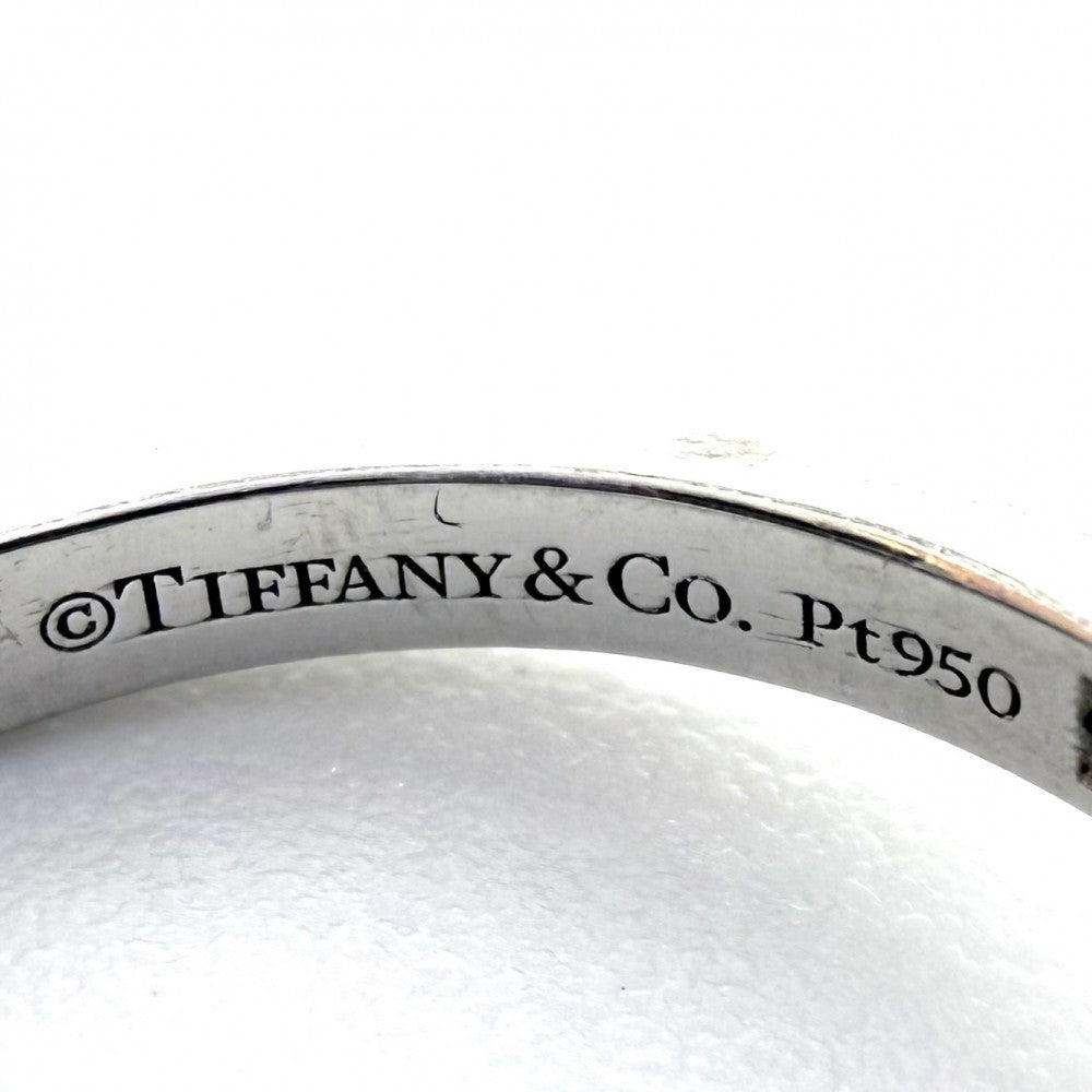 TIFFANY&Co. ティファニー 指輪 ソレスト Vバンドリング ジュエリー アクセサリー Pt950プラチナ ダイヤモンド 約7.5号 レディース 約2.9g【中古品】