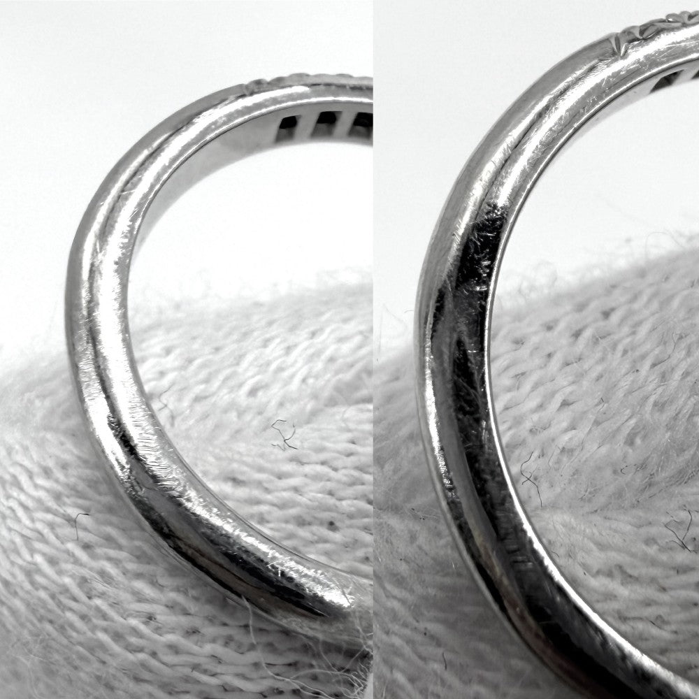 TIFFANY&Co. ティファニー 指輪 ソレスト Vバンドリング ジュエリー アクセサリー Pt950プラチナ ダイヤモンド 約7.5号 レディース 約2.9g【中古品】