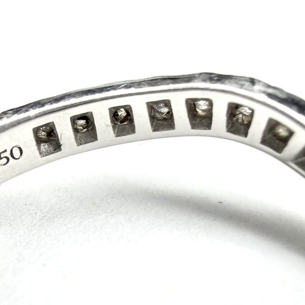 TIFFANY&Co. ティファニー 指輪 ソレスト Vバンドリング ジュエリー アクセサリー Pt950プラチナ ダイヤモンド 約7.5号 レディース 約2.9g【中古品】