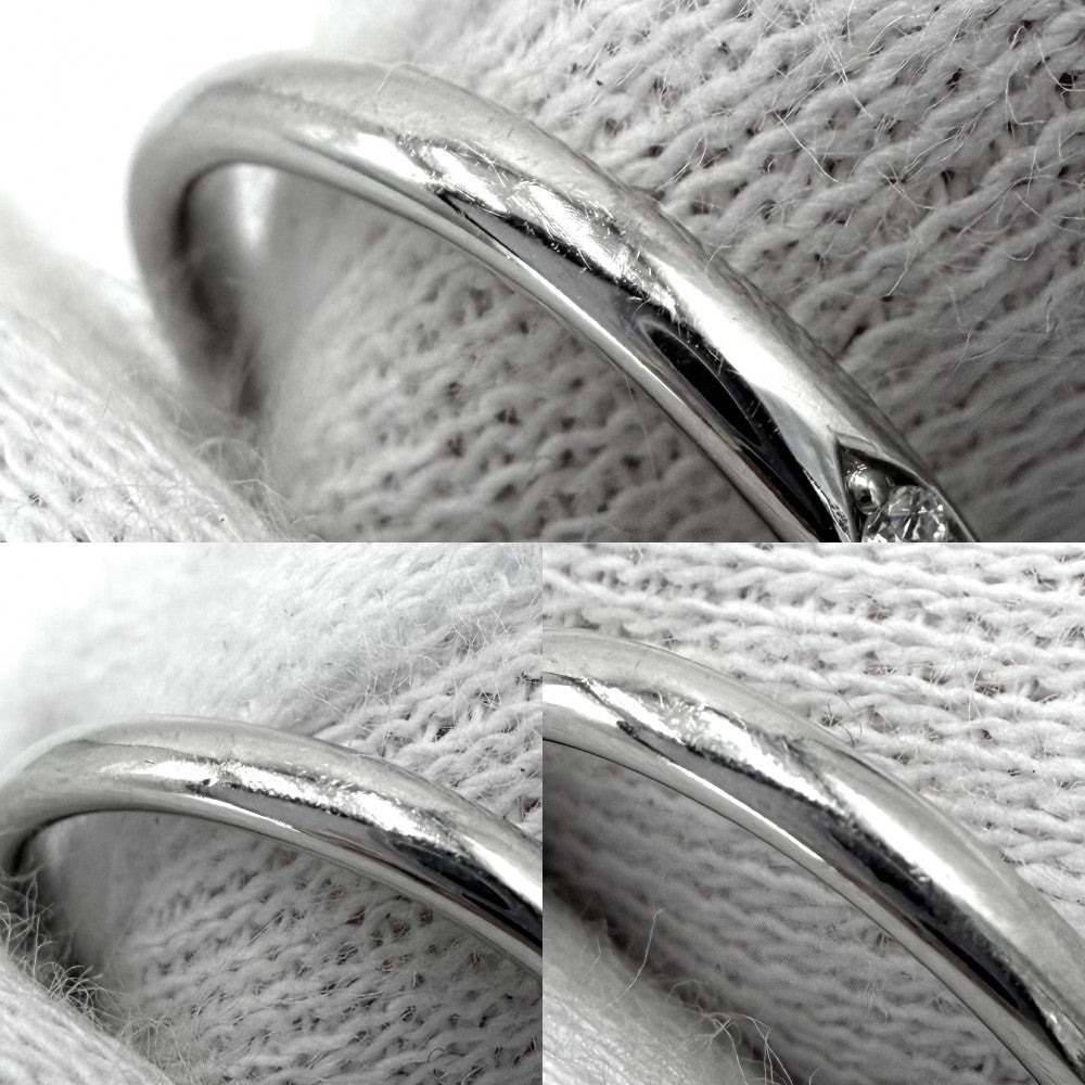 TIFFANY&Co. ティファニー 指輪 ハーモニー　ハーフサークル リング ジュエリー アクセサリー Pt950プラチナ ダイヤモンド0.20ct 約8号 レディース 約3.0g【中古品】