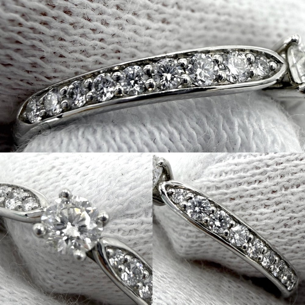 TIFFANY&Co. ティファニー 指輪 ハーモニー　ハーフサークル リング ジュエリー アクセサリー Pt950プラチナ ダイヤモンド0.20ct 約8号 レディース 約3.0g【中古品】