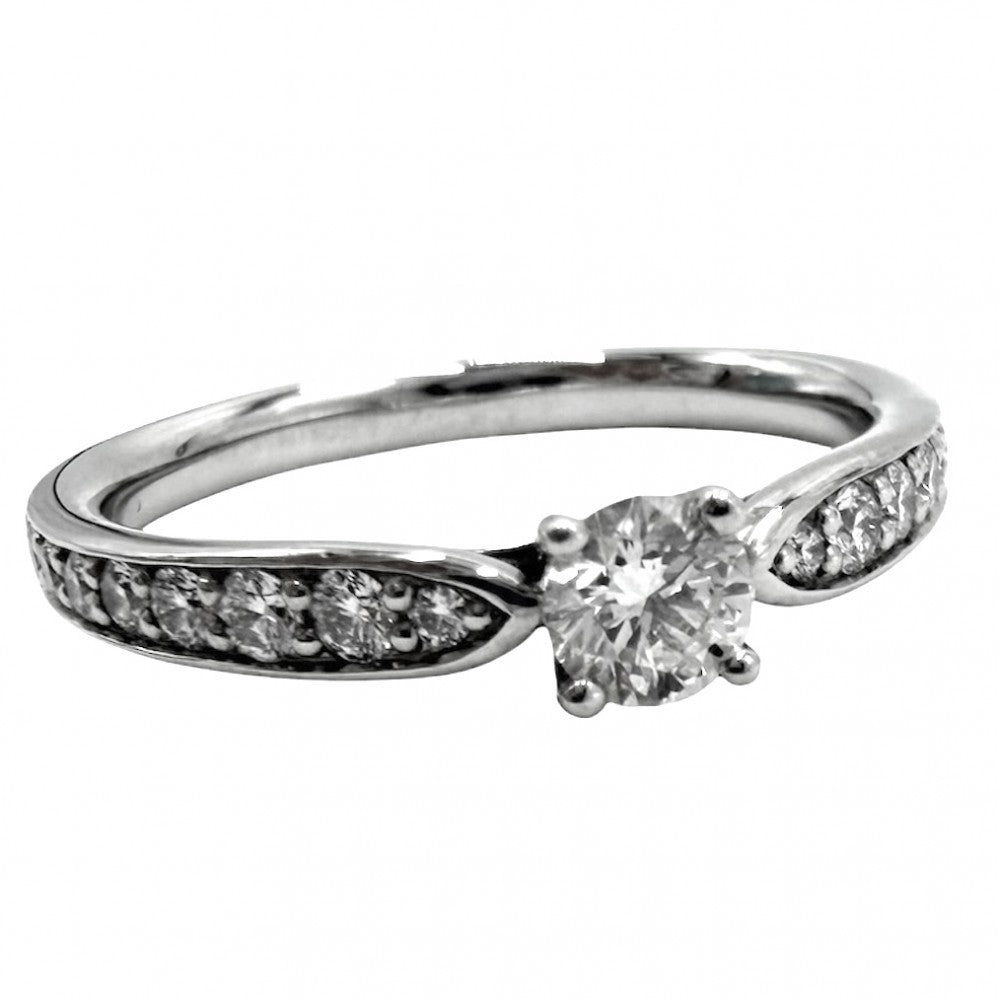 TIFFANY&Co. ティファニー 指輪 ハーモニー　ハーフサークル リング ジュエリー アクセサリー Pt950プラチナ ダイヤモンド0.20ct 約8号 レディース 約3.0g【中古品】