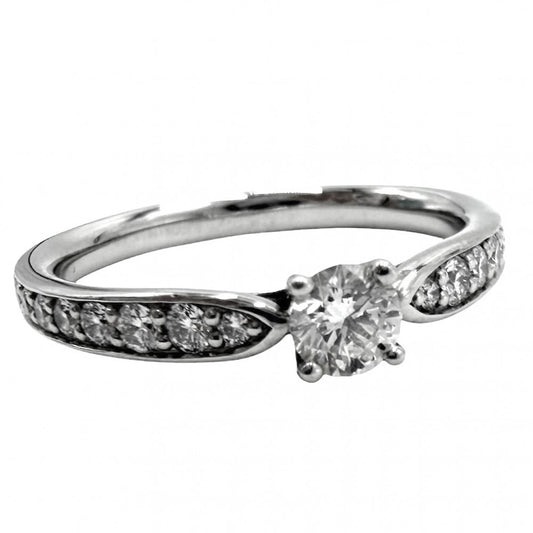 TIFFANY&Co. ティファニー 指輪 ハーモニー　ハーフサークル リング ジュエリー アクセサリー Pt950プラチナ ダイヤモンド0.20ct 約8号 レディース 約3.0g【中古品】