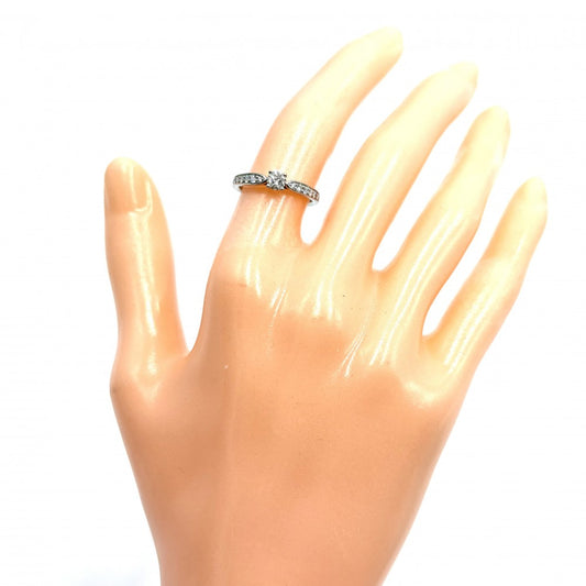 TIFFANY&Co. ティファニー 指輪 ハーモニー ハーフサークル リング ジュエリー アクセサリー Pt950プラチナ ダイヤモンド0.20ct 約8号 レディース 約3.0g【中古品】