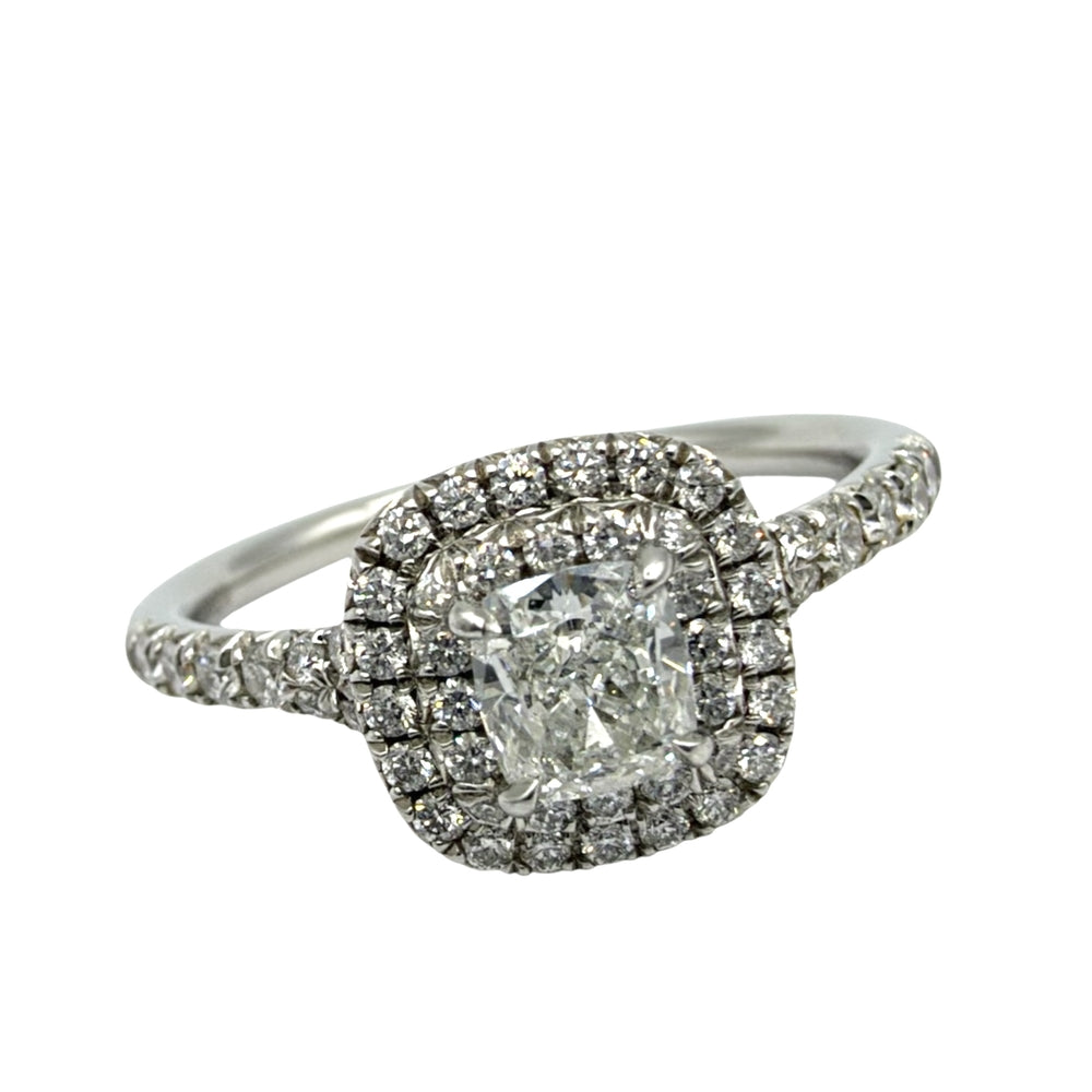 TIFFANY&Co. ティファニー 指輪 ジュエリーソレストリング Pt950プラチナ ダイヤモンド0.38ct 約11.5号 シルバー レディース 約4.1g【中古品】