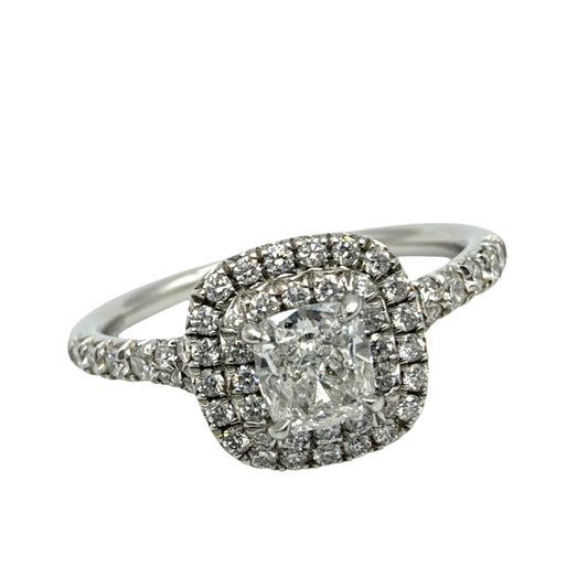 TIFFANY&Co. ティファニー 指輪 ジュエリーソレストリング Pt950プラチナ ダイヤモンド0.38ct 約11.5号 シルバー レディース 約4.1g【中古品】