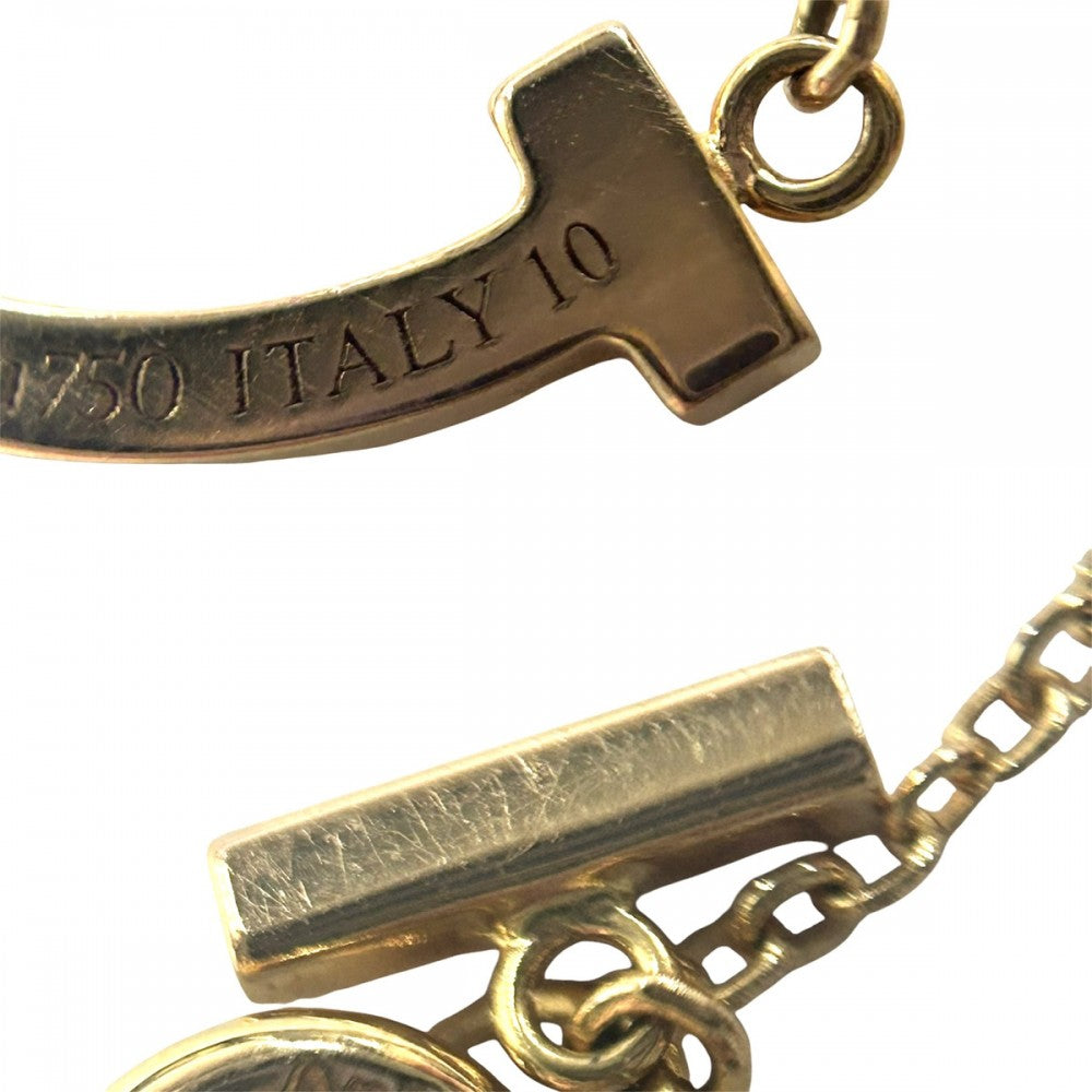 TIFFANY&Co. ティファニー ネックレス Tスマイル ミニ ジュエリー アクセサリー 18金YG Au750 ペンダント K18イエローゴールド ダイヤモンド16P0.03ct レディース 約2.3g【中古品】