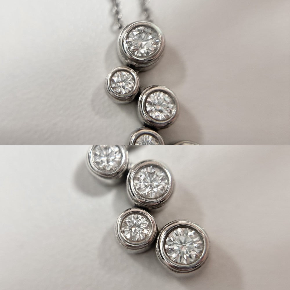 【開店SALE】 TIFFANY&Co. ティファニー ネックレス ジュエリー アクセサリー バブル プラチナ ダイヤモンド シルバー レディース 約5g【中古品】