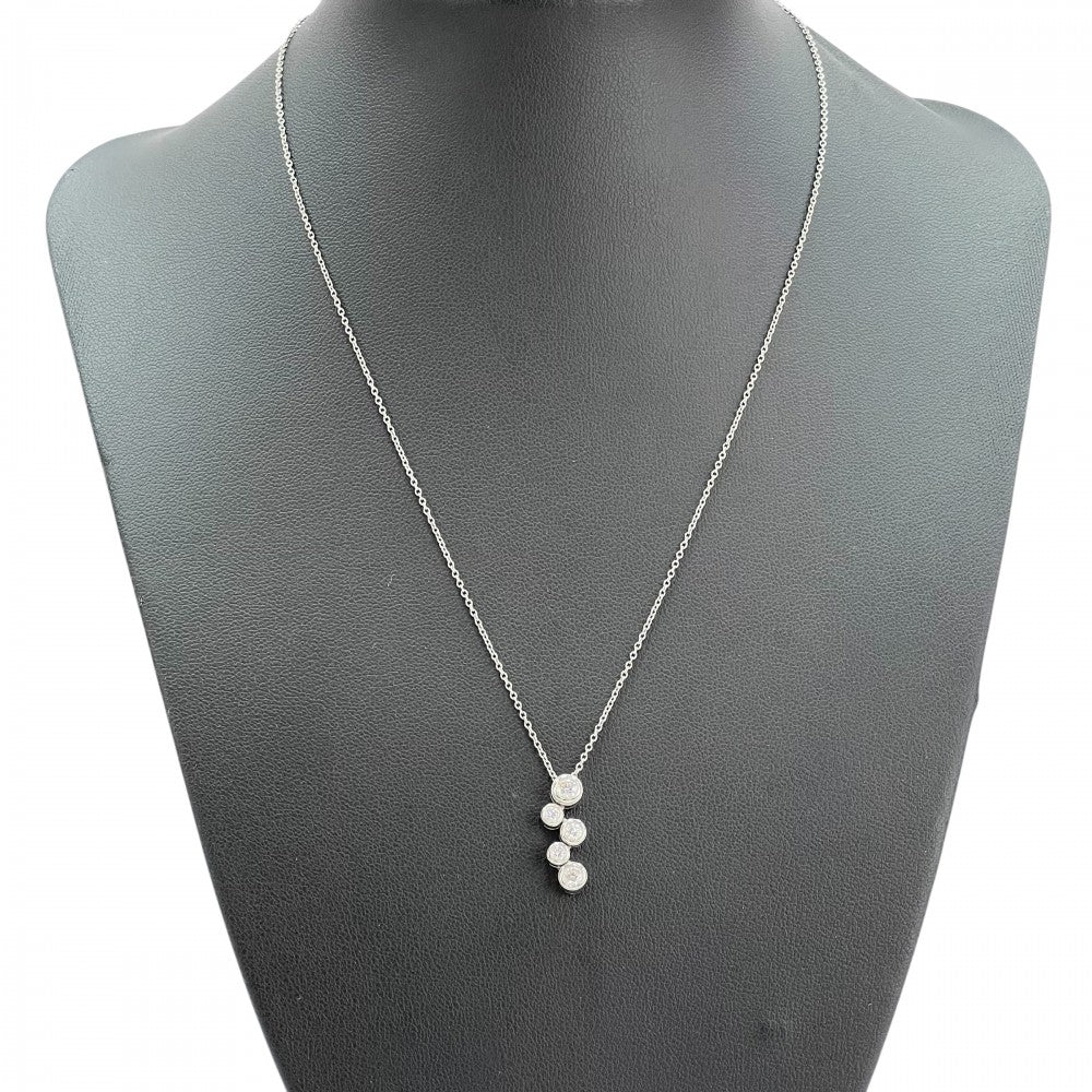 【開店SALE】 TIFFANY&Co. ティファニー ネックレス ジュエリー アクセサリー バブル プラチナ ダイヤモンド シルバー レディース 約5g【中古品】