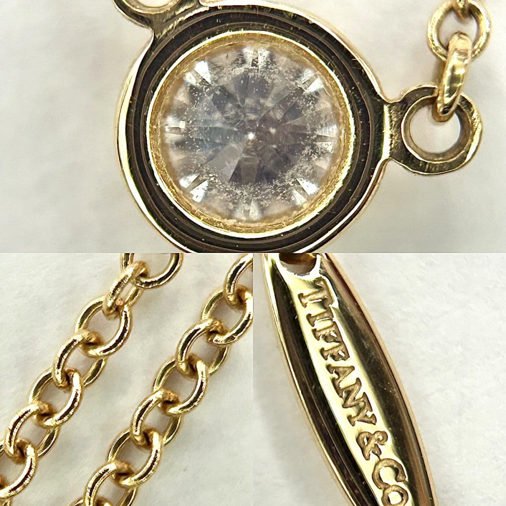 TIFFANY&Co. ティファニー ネックレス バイザヤード ペンダント ジュエリー アクセサリー Au750 K18ピンクゴールド ダイヤモンド0.22ct レディース 約1.8g【中古品】