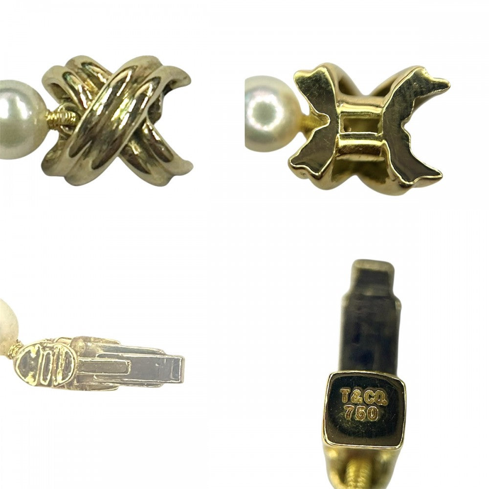 TIFFANY&Co. ティファニー ネックレス パールネックレス シグネチャー 真珠 ジュエリー アクセサリー K18イエローゴールド パール パール レディース 約18.2g【中古品】