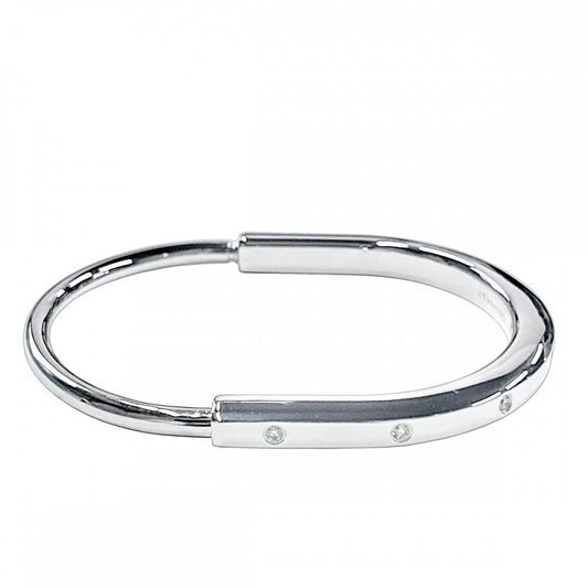 【開店SALE】 TIFFANY&Co. ティファニー バングル ロック ブレスレット ジュエリー メンズ レディース 750 18WG アクセサリー K18ホワイトゴールド ダイヤモンド0.31ct 70425106 ユニセックス 約37.5g【中古品】