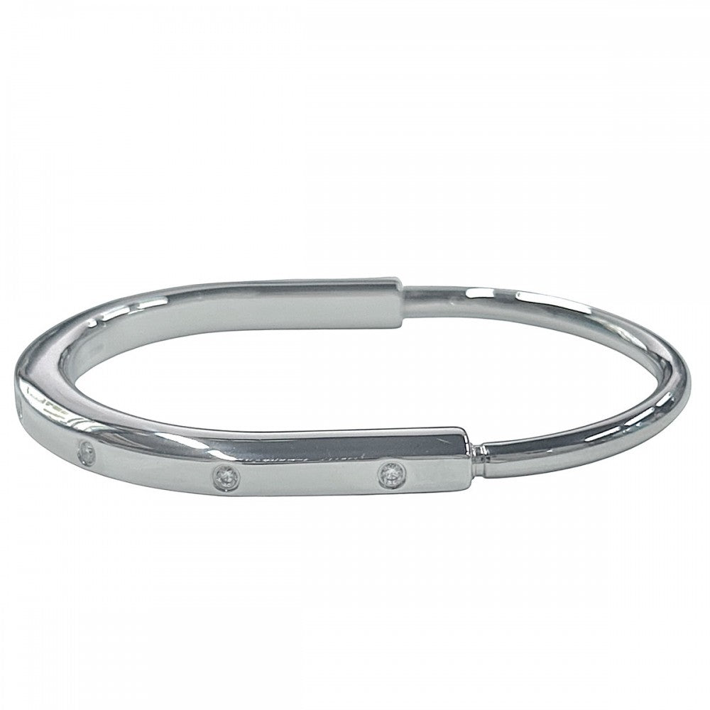 【開店SALE】 TIFFANY&Co. ティファニー バングル ロック ブレスレット ジュエリー メンズ レディース 750 18WG アクセサリー K18ホワイトゴールド ダイヤモンド0.31ct 70425106 ユニセックス 約37.5g【中古品】