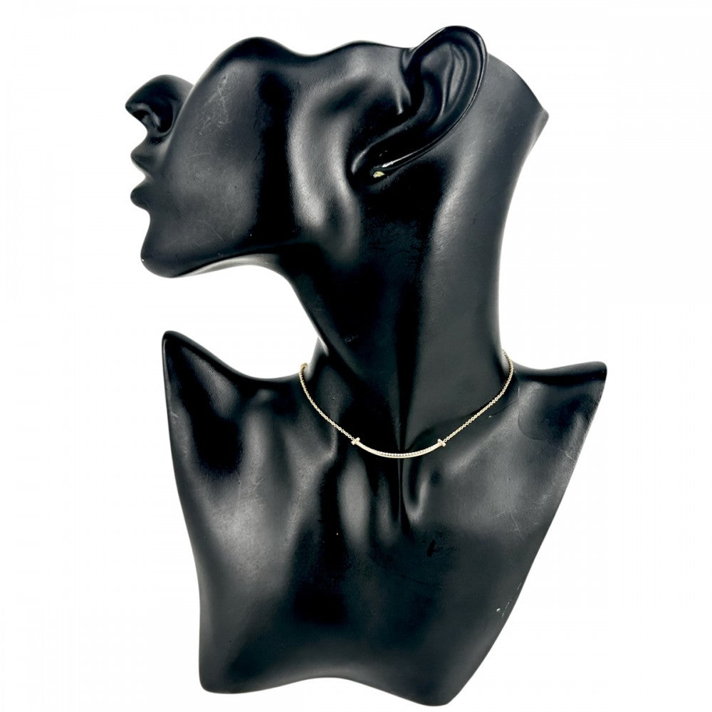 TIFFANY&Co. ティファニー ネックレス ティファニーT スマイルペンダントスモール ジュエリー アクセサリー 18金 PG 750 K18ピンクゴールド ダイヤモンド レディース 約2.2g【中古品】