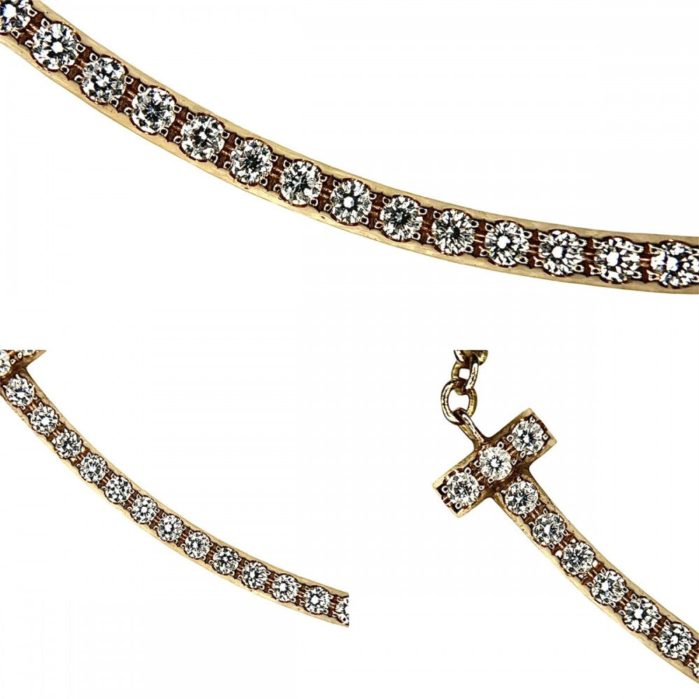 TIFFANY&Co. ティファニー ネックレス ティファニーT スマイルペンダントスモール ジュエリー アクセサリー 18金 PG 750 K18ピンクゴールド ダイヤモンド レディース 約2.2g【中古品】