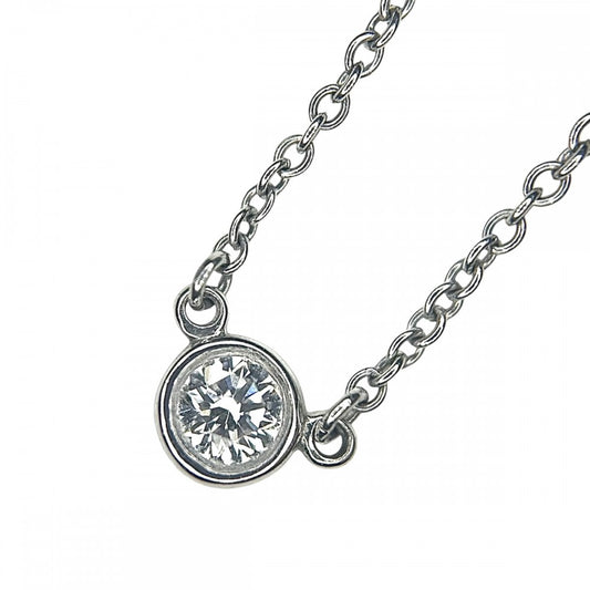 TIFFANY&Co. ティファニー ネックレス バイザヤード シングルダイヤモンドペンダント ジュエリー アクセサリー Pt950プラチナ ダイヤモンド0.08ct レディース 約2.3g【中古品】