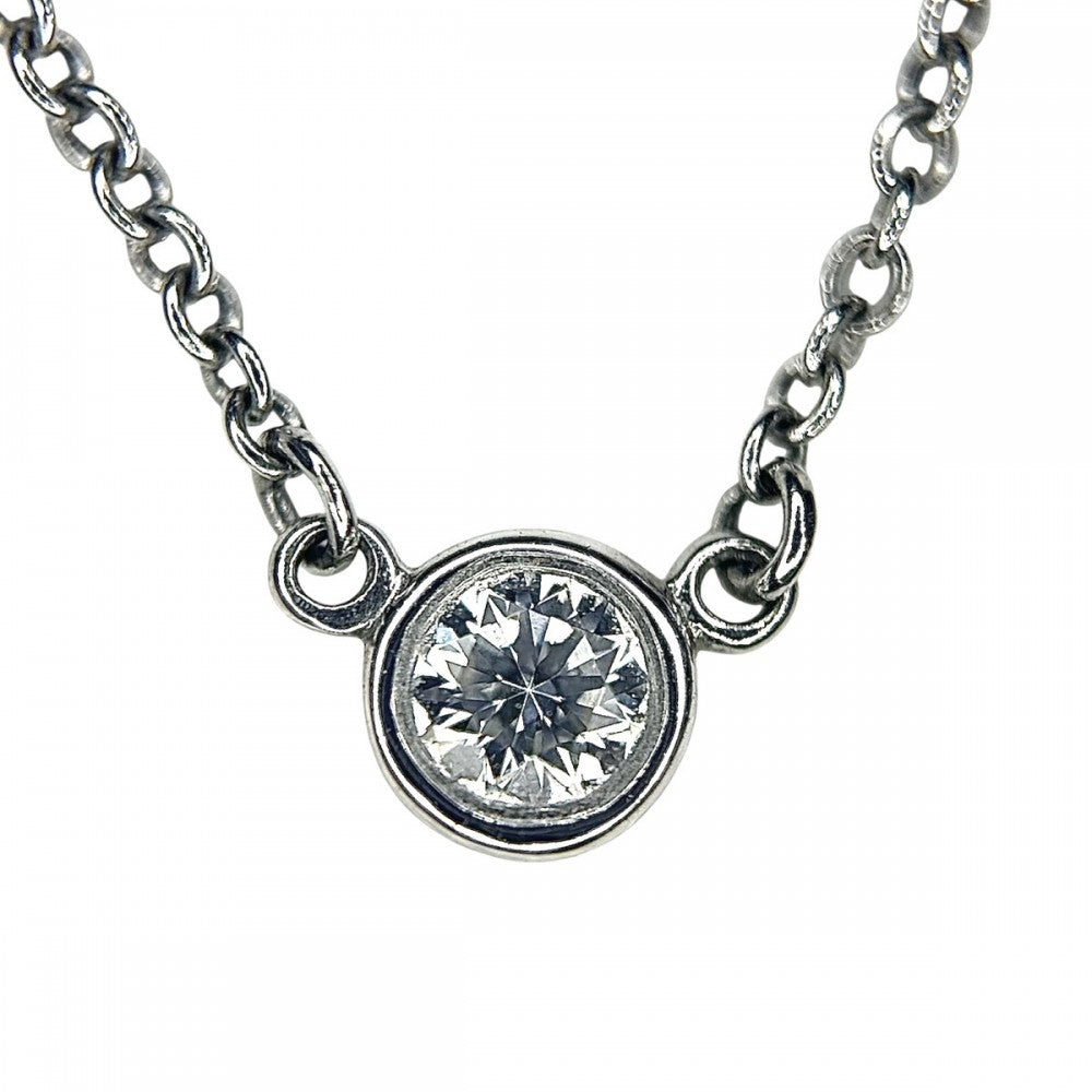 TIFFANY&Co. ティファニー ネックレス バイザヤード シングルダイヤモンドペンダント ジュエリー アクセサリー Pt950プラチナ ダイヤモンド0.08ct レディース 約2.3g【中古品】