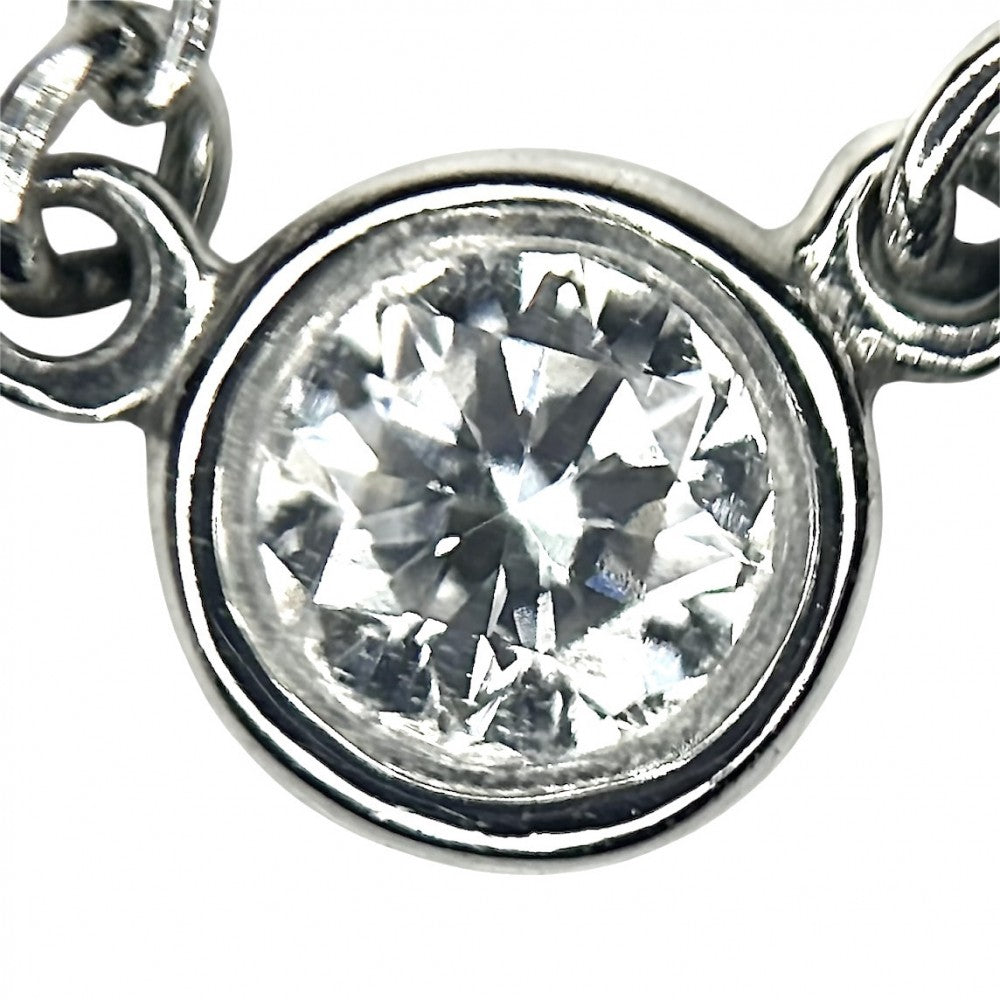 TIFFANY&Co. ティファニー ネックレス バイザヤード シングルダイヤモンドペンダント ジュエリー アクセサリー Pt950プラチナ ダイヤモンド0.08ct レディース 約2.3g【中古品】