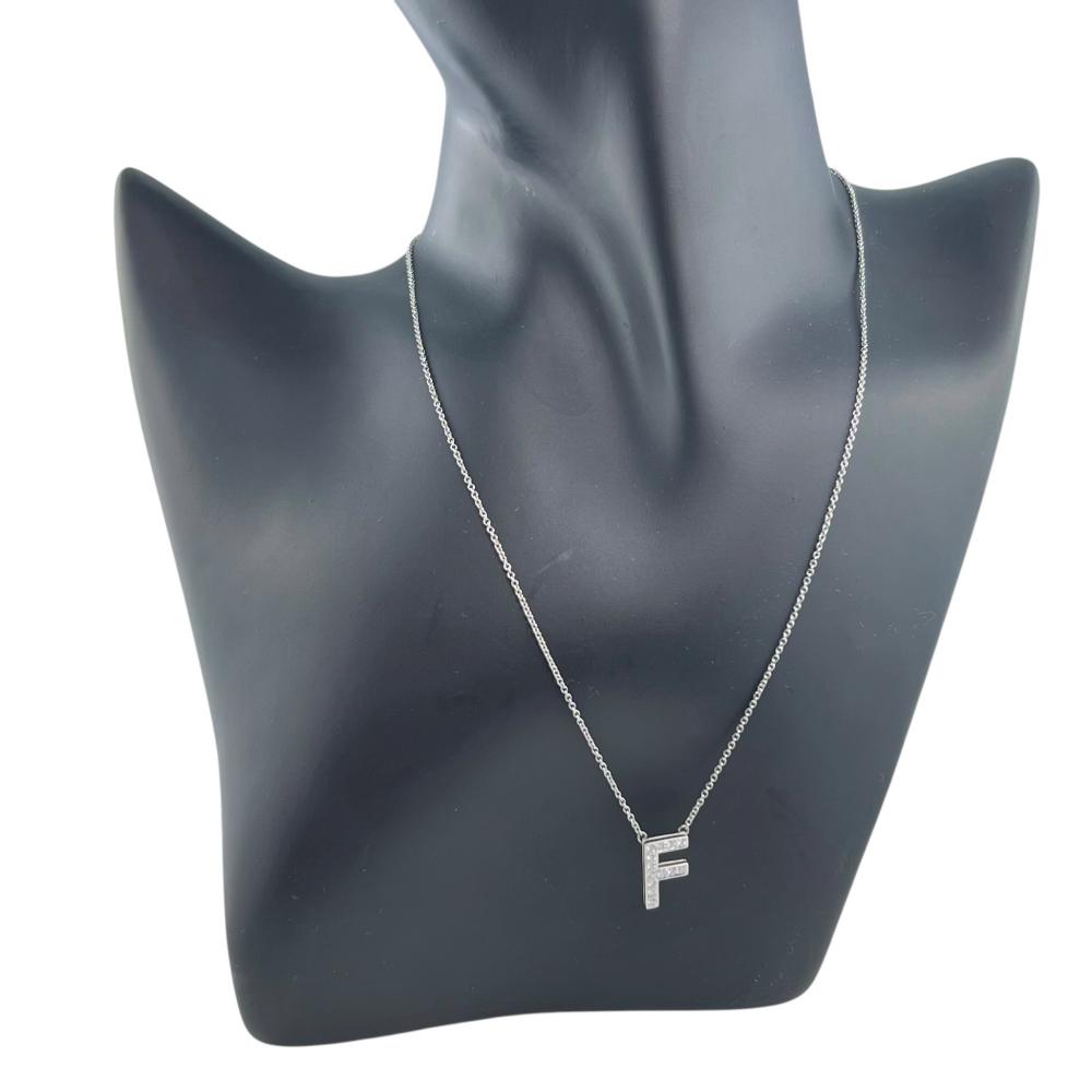 【開店SALE】 TIFFANY&Co. ティファニー ネックレス ジュエリー アクセサリー レター イニシャル F Pt950プラチナ ダイヤモンド シルバー レディース 約3.4g【中古品】
