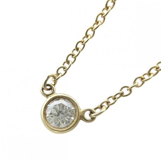 TIFFANY&Co. ティファニー ネックレス バイザヤード シングルダイヤモンドペンダント ジュエリー アクセサリー 一粒ダイヤ 18金YG Au750 エルサペレッティ K18イエローゴールド ダイヤモンド0.12ct レディース 約1.8g【中古品】