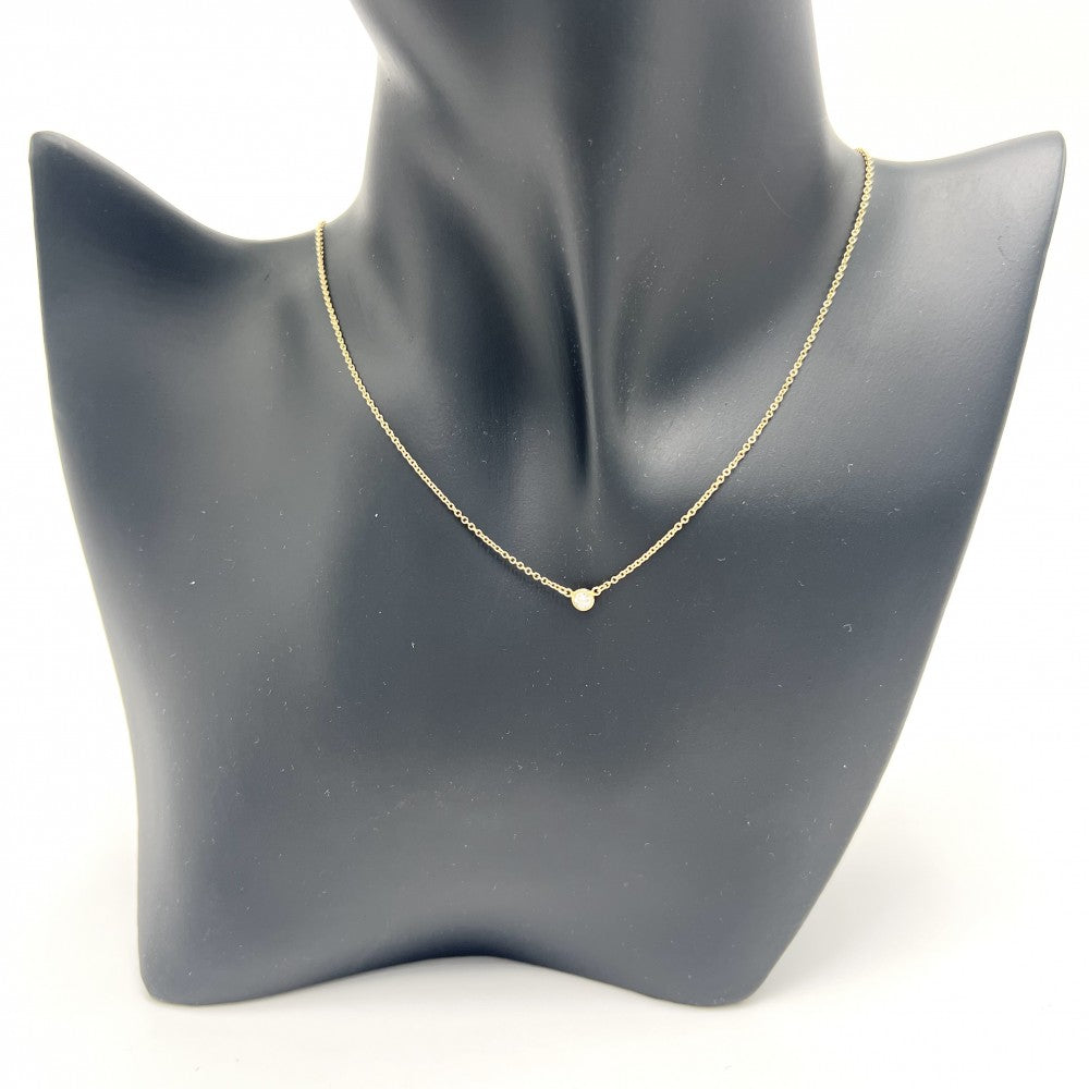 TIFFANY&Co. ティファニー ネックレス バイザヤード シングルダイヤモンドペンダント ジュエリー アクセサリー 一粒ダイヤ 18金YG Au750 エルサペレッティ K18イエローゴールド ダイヤモンド0.12ct レディース 約1.8g【中古品】