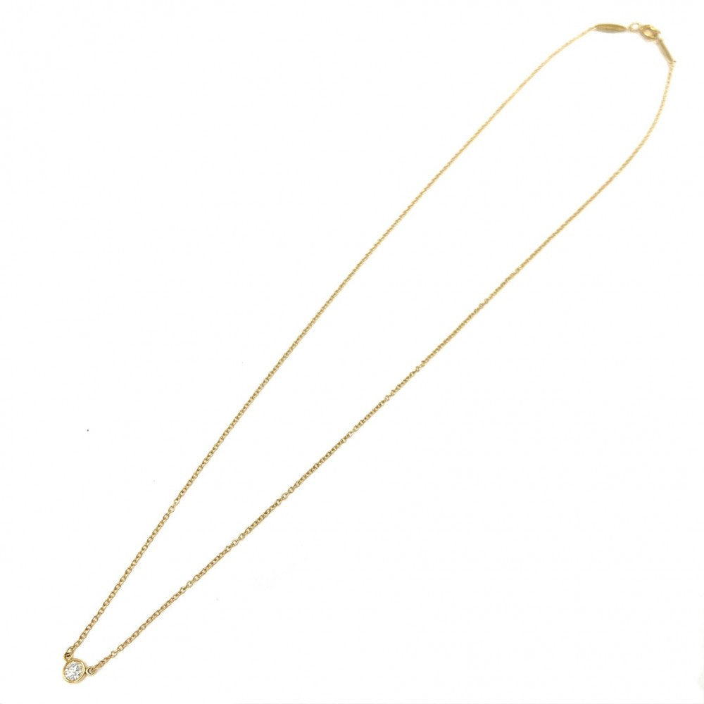 TIFFANY&Co. ティファニー ネックレス バイザヤード シングルダイヤモンドペンダント ジュエリー アクセサリー 一粒ダイヤ 18金YG Au750 エルサペレッティ K18イエローゴールド ダイヤモンド0.12ct レディース 約1.8g【中古品】