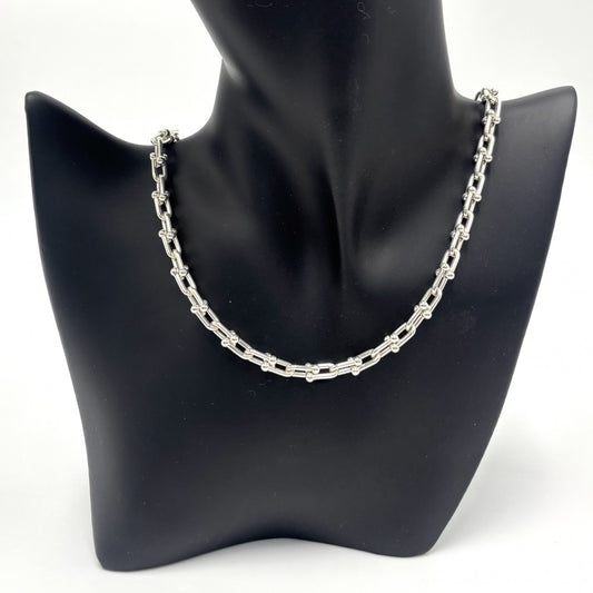 TIFFANY&Co. ティファニー ネックレス ハードウェア スモールリンク ロングネックレス ジュエリー アクセサリー メンズ レディース シルバー925 ユニセックス 約44.3g【中古品】