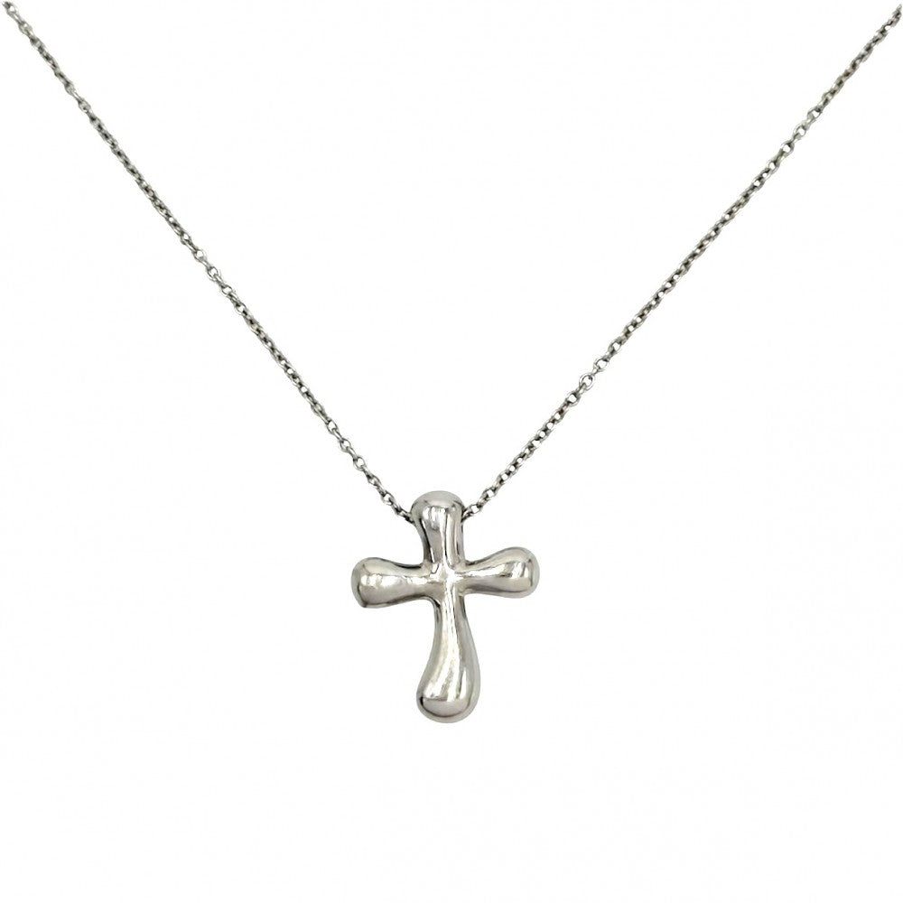 TIFFANY&Co. ティファニー ネックレス エルサペレッティ スモールクロス アクセサリー ジュエリー ペンダント Pt950プラチナ ダイヤモンド レディース 約6.6g【中古品】