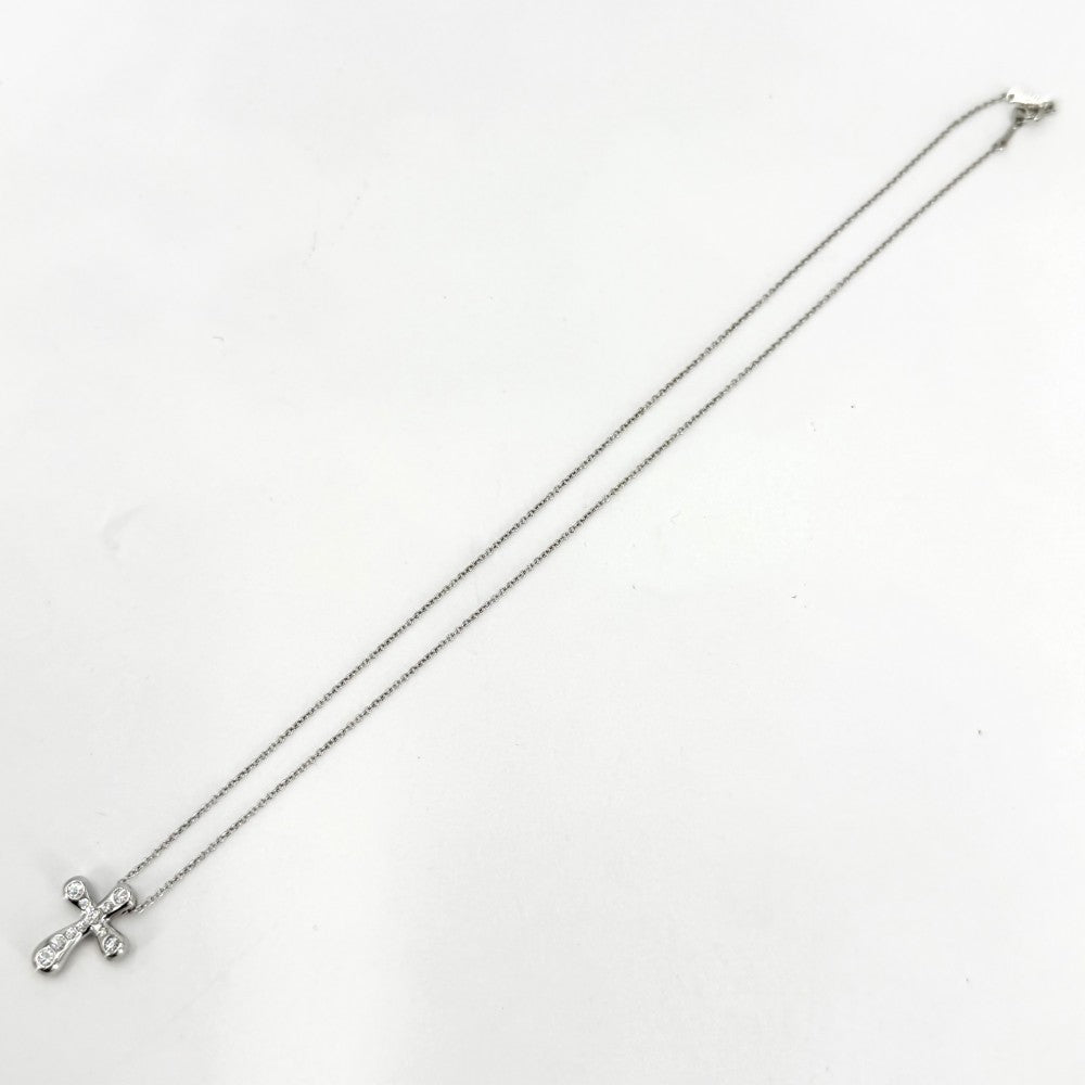 TIFFANY&Co. ティファニー ネックレス エルサペレッティ スモールクロス アクセサリー ジュエリー ペンダント Pt950プラチナ ダイヤモンド レディース 約6.6g【中古品】