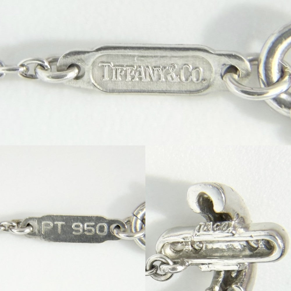 TIFFANY&Co. ティファニー ネックレス クロスステッチ ジュエリー アクセサリー Pt950プラチナ ダイヤモンド シルバー レディース 約4.0g【中古品】