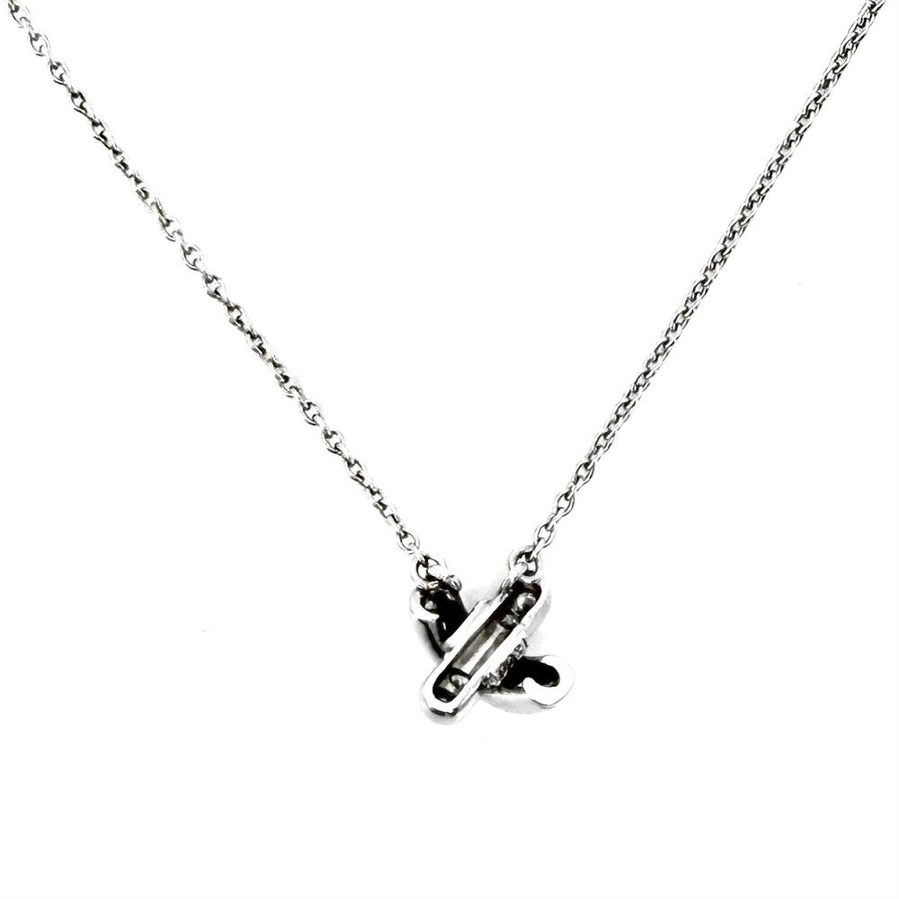 TIFFANY&Co. ティファニー ネックレス クロスステッチ ジュエリー アクセサリー Pt950プラチナ ダイヤモンド シルバー レディース 約4.0g【中古品】