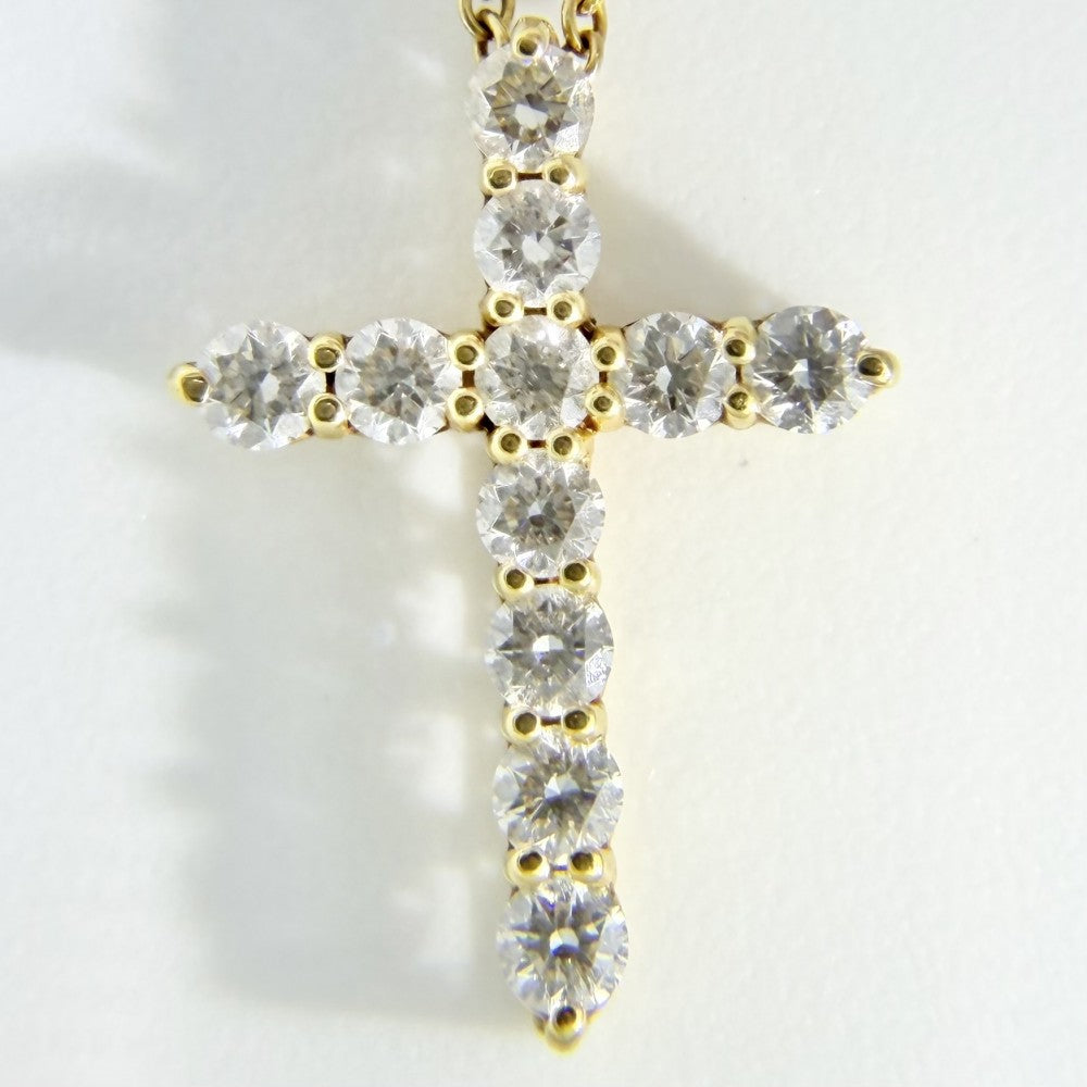 TIFFANY&Co. ティファニー ネックレス ジュエリー アクセサリー クロスペンダント スモール 18金 Au750 K18ゴールド ダイヤモンド0.42ct 60007469 レディース 約2.7g【中古品】