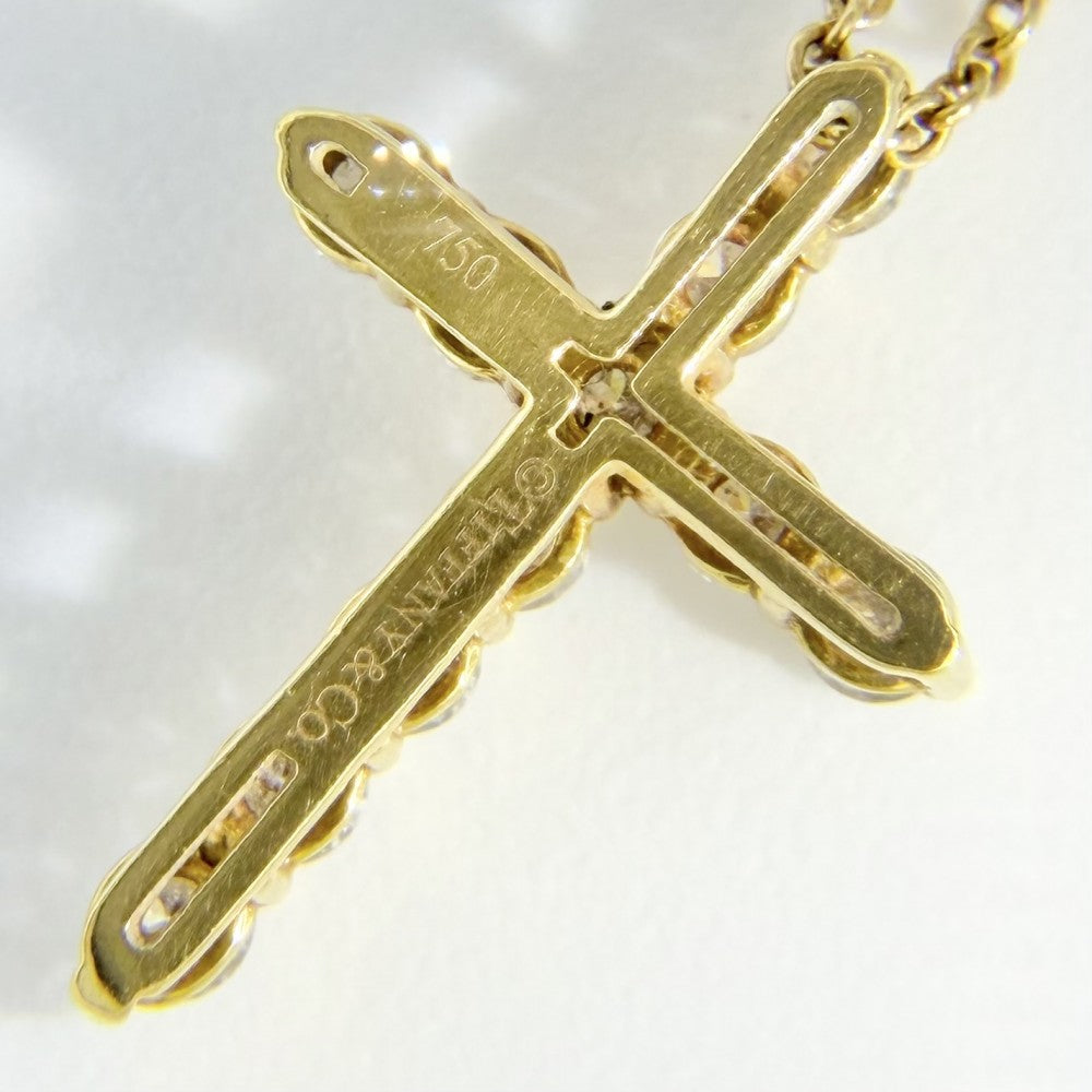 TIFFANY&Co. ティファニー ネックレス ジュエリー アクセサリー クロスペンダント スモール 18金 Au750 K18ゴールド ダイヤモンド0.42ct 60007469 レディース 約2.7g【中古品】