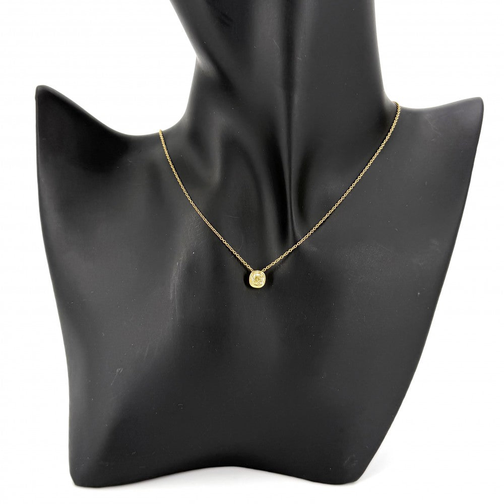 TIFFANY&Co. ティファニー ネックレス ビゼット ジュエリー アクセサリー 一粒ダイヤ 18金YG Au750 K18イエローゴールド ダイヤモンド レディース 約2.2g【中古品】