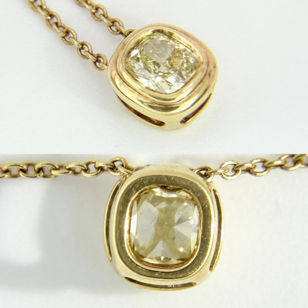 TIFFANY&Co. ティファニー ネックレス ビゼット ジュエリー アクセサリー 一粒ダイヤ 18金YG Au750 K18イエローゴールド ダイヤモンド レディース 約2.2g【中古品】