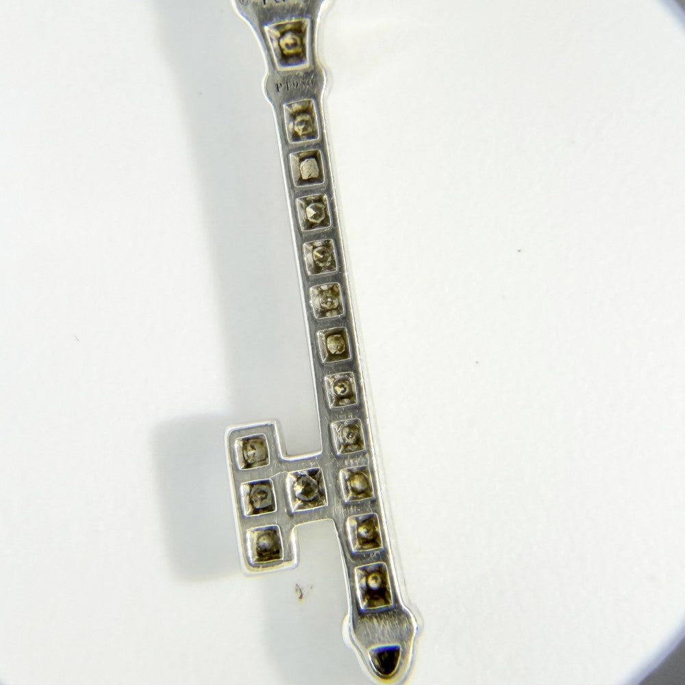 TIFFANY&Co. ティファニー ネックレス ペタルキー アクセサリー ジュエリー ペンダント 18金WG Au750 Pt950プラチナ K18ホワイトゴールド ダイヤモンド レディース 約6.8g【中古品】