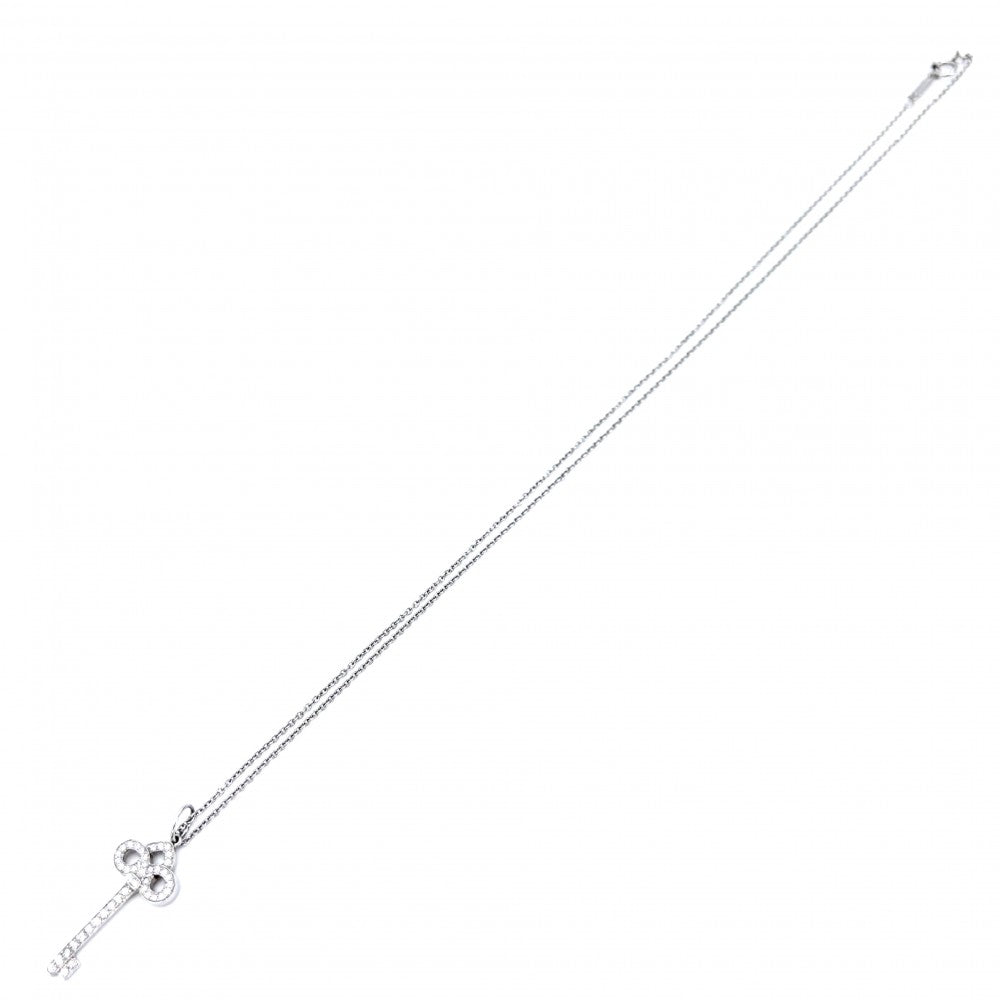 TIFFANY&Co. ティファニー ネックレス フルール ド リス キー キーモチーフ ジュエリー アクセサリー Pt950プラチナ ダイヤモンド レディース 約3.6g【中古品】