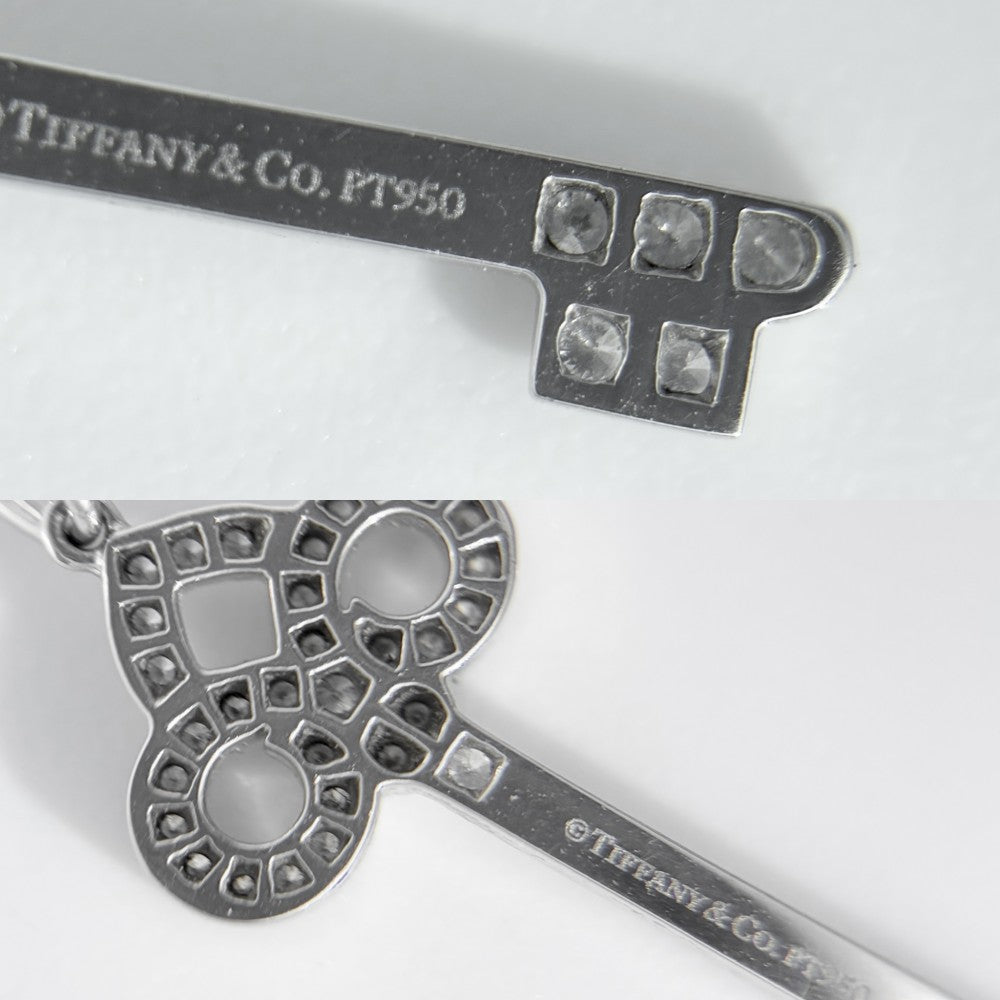TIFFANY&Co. ティファニー ネックレス フルール ド リス キー キーモチーフ ジュエリー アクセサリー Pt950プラチナ ダイヤモンド レディース 約3.6g【中古品】