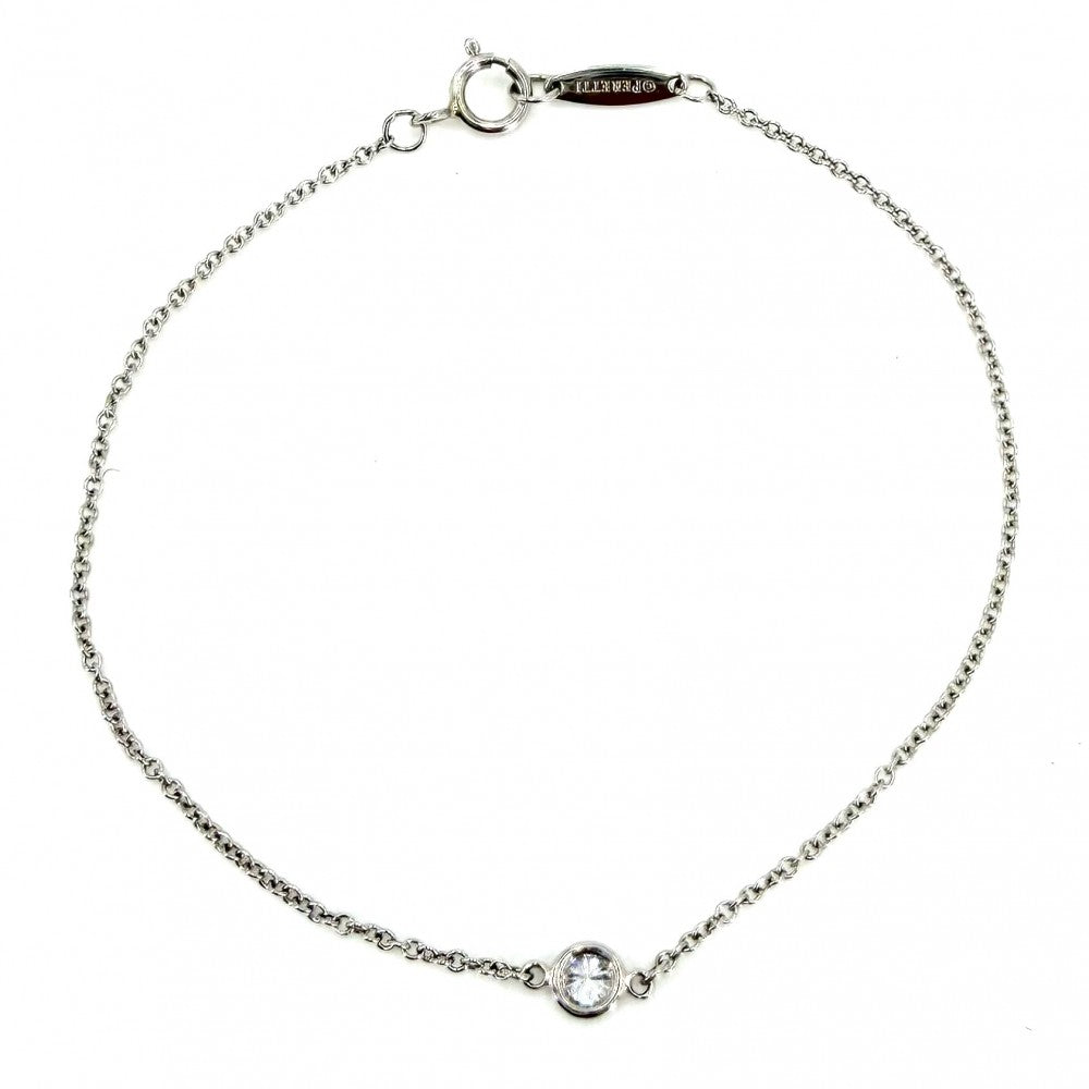 TIFFANY&Co. ティファニー ブレスレット エルサペレッティ バイザヤード ジュエリー アクセサリー Pt950プラチナ ダイヤモンド レディース 約1.2g【中古品】