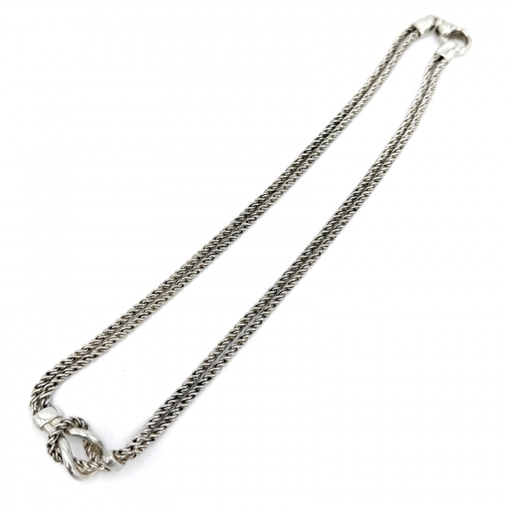【開店SALE】 TIFFANY&Co. ティファニー ネックレス ダブルロープ センターノット ジュエリー アクセサリー シルバー925 レディース 約30.3g【中古品】