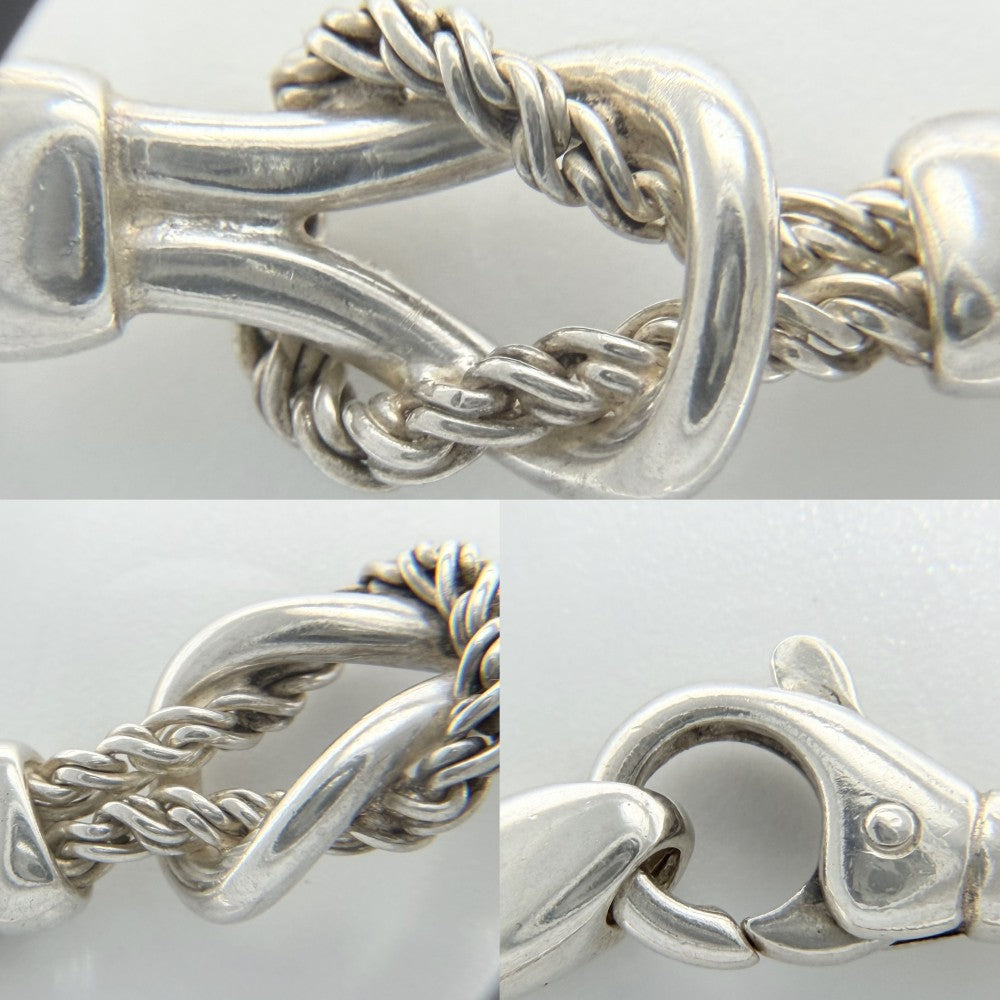 【開店SALE】 TIFFANY&Co. ティファニー ネックレス ダブルロープ センターノット ジュエリー アクセサリー シルバー925 レディース 約30.3g【中古品】