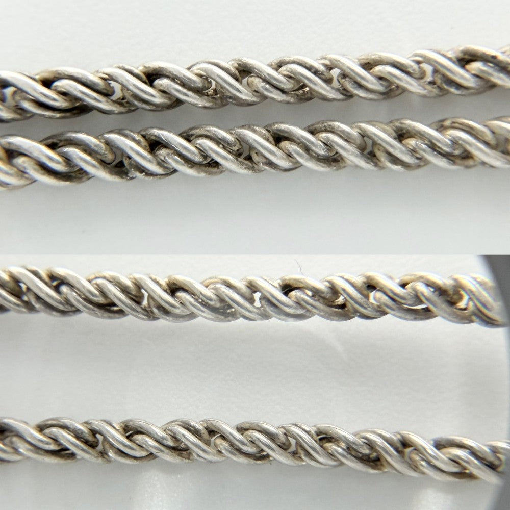 【開店SALE】 TIFFANY&Co. ティファニー ネックレス ダブルロープ センターノット ジュエリー アクセサリー シルバー925 レディース 約30.3g【中古品】