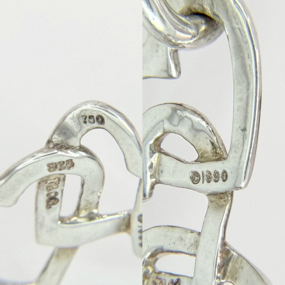 TIFFANY&Co. ティファニー バングル トリプルハート ブレスレット ジュエリー アクセサリー Au750 18金WG シルバー925 K18ホワイトゴールド レディース 約8.2g【中古品】