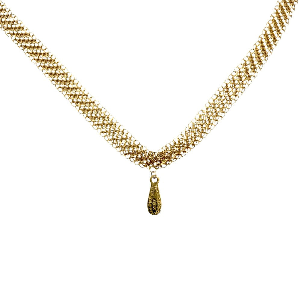 TIFFANY&Co. ティファニー ネックレス メッシュ エルサペレッティ ジュエリー アクセサリー 18金YG Au750 K18イエローゴールド レディース 約9.7g【中古品】